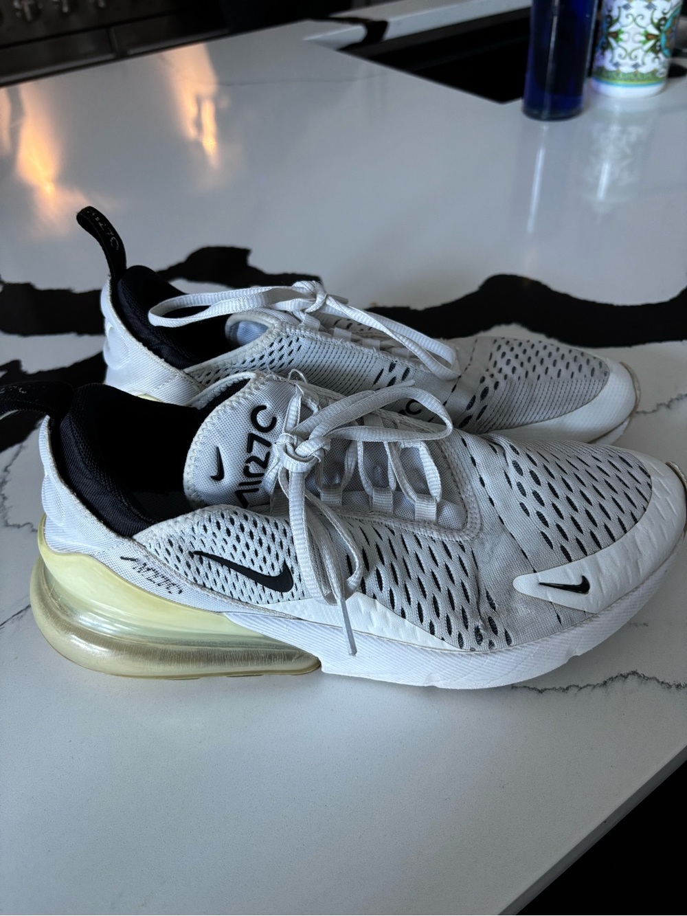 Nike White and Black Mesh Running Sneakers - Picture 4 of 6